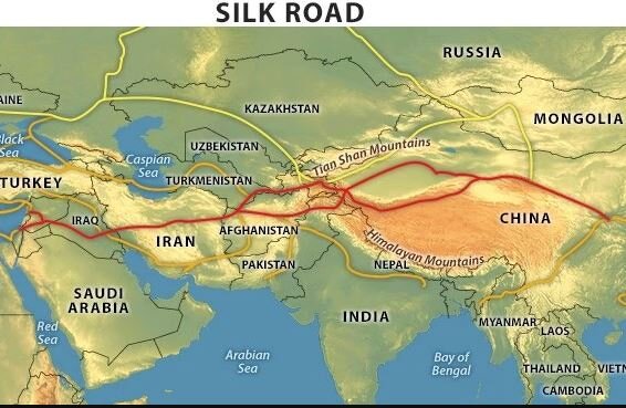 مسیر پیش بینی شده جاده ابریشم جدید چین