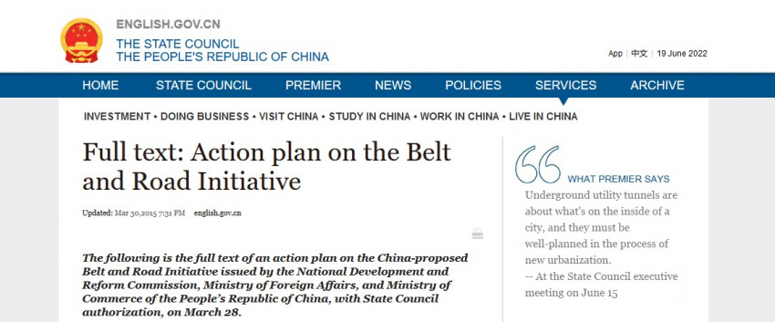 Full text: Action plan on the Belt and Road Initiative