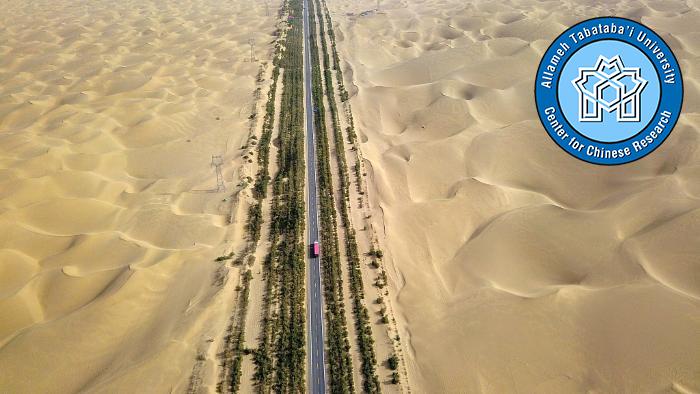 چین بزرگراهی جدید روی شن‌های روان می‌سازد